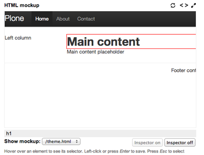 Insert Plone content into an HTML template using Diazo's theme editor