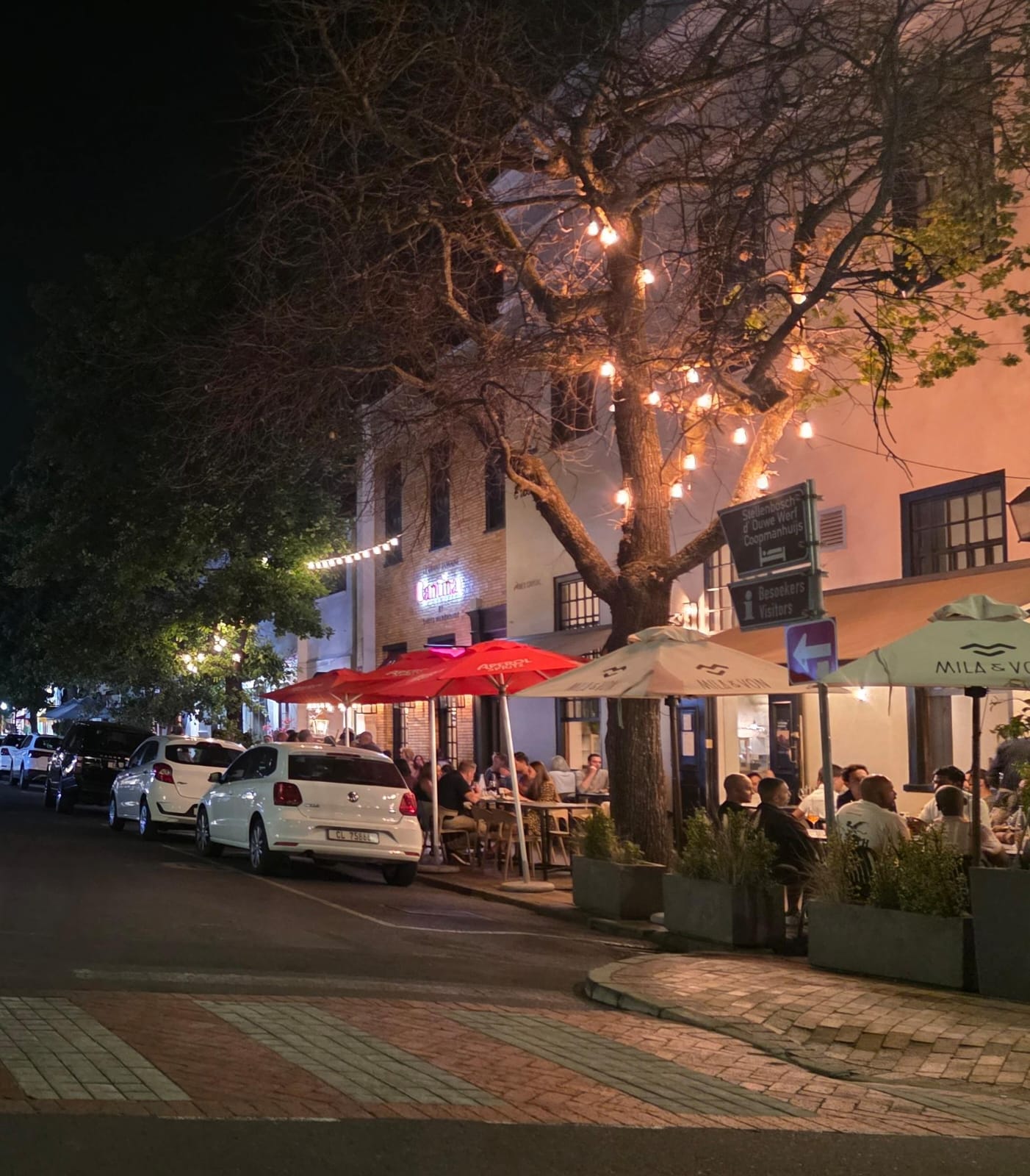 Stellenbosch street scene on a warm evening