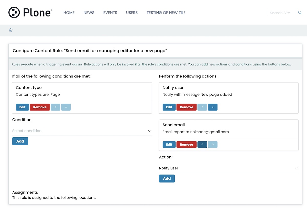 Content rules demo