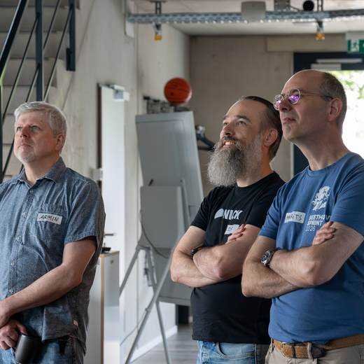 Participants watching the morning standup