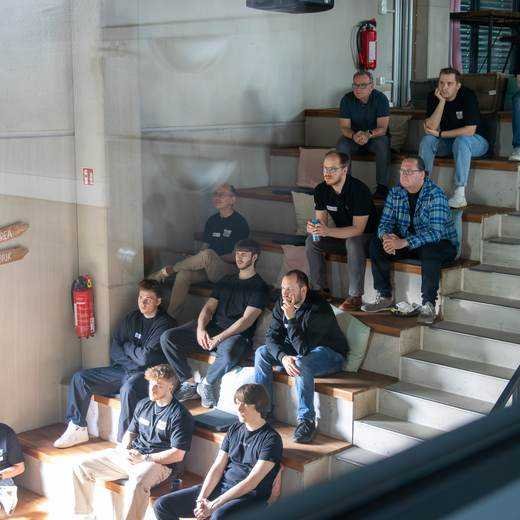Sprint participants on the InteraktivLab stairs
