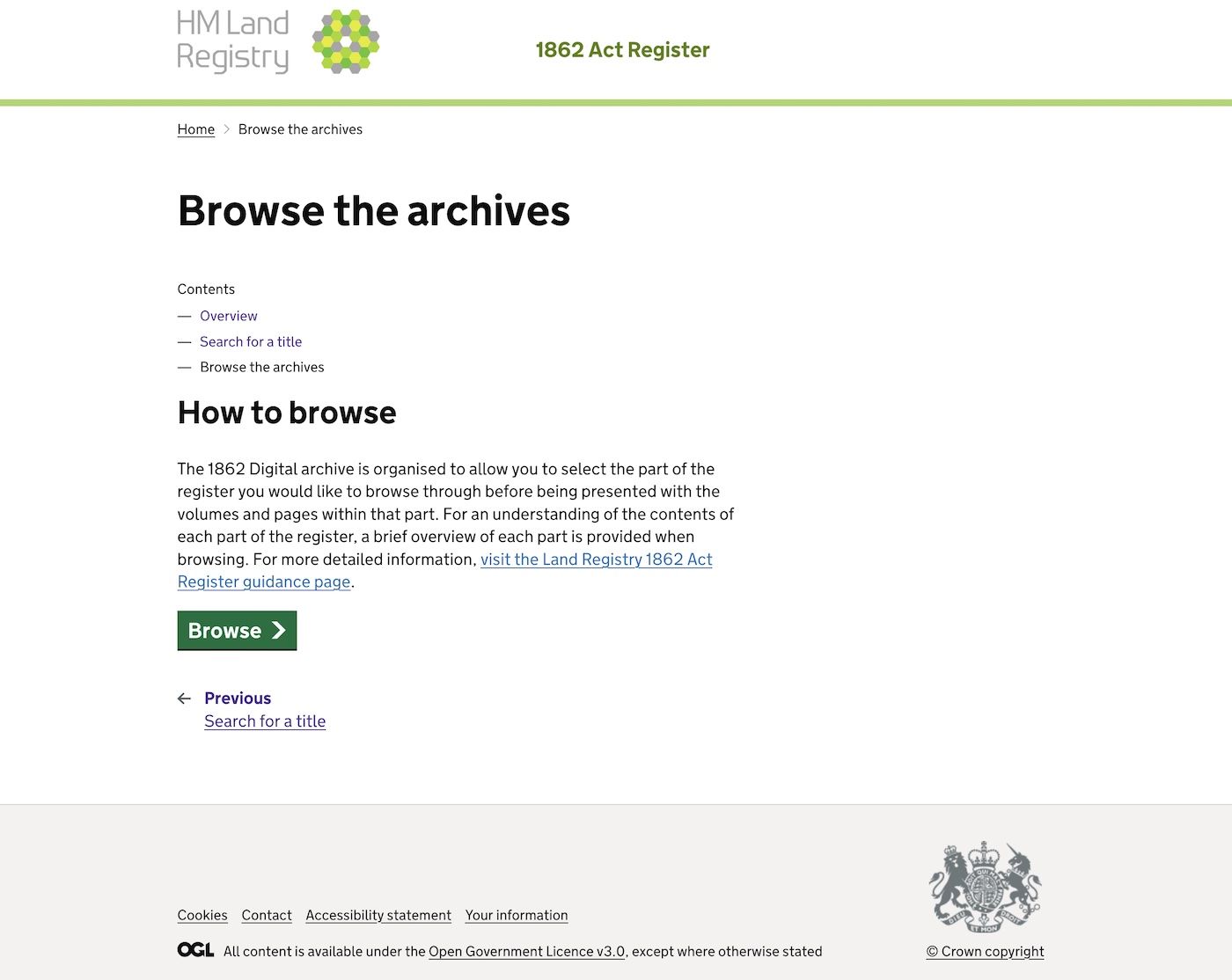 HM Land Registry site screenshot