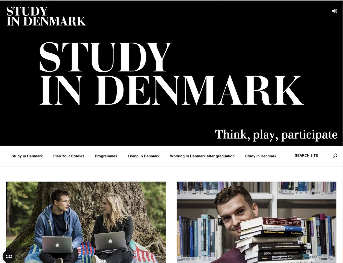 Study in Denmark site screenshot